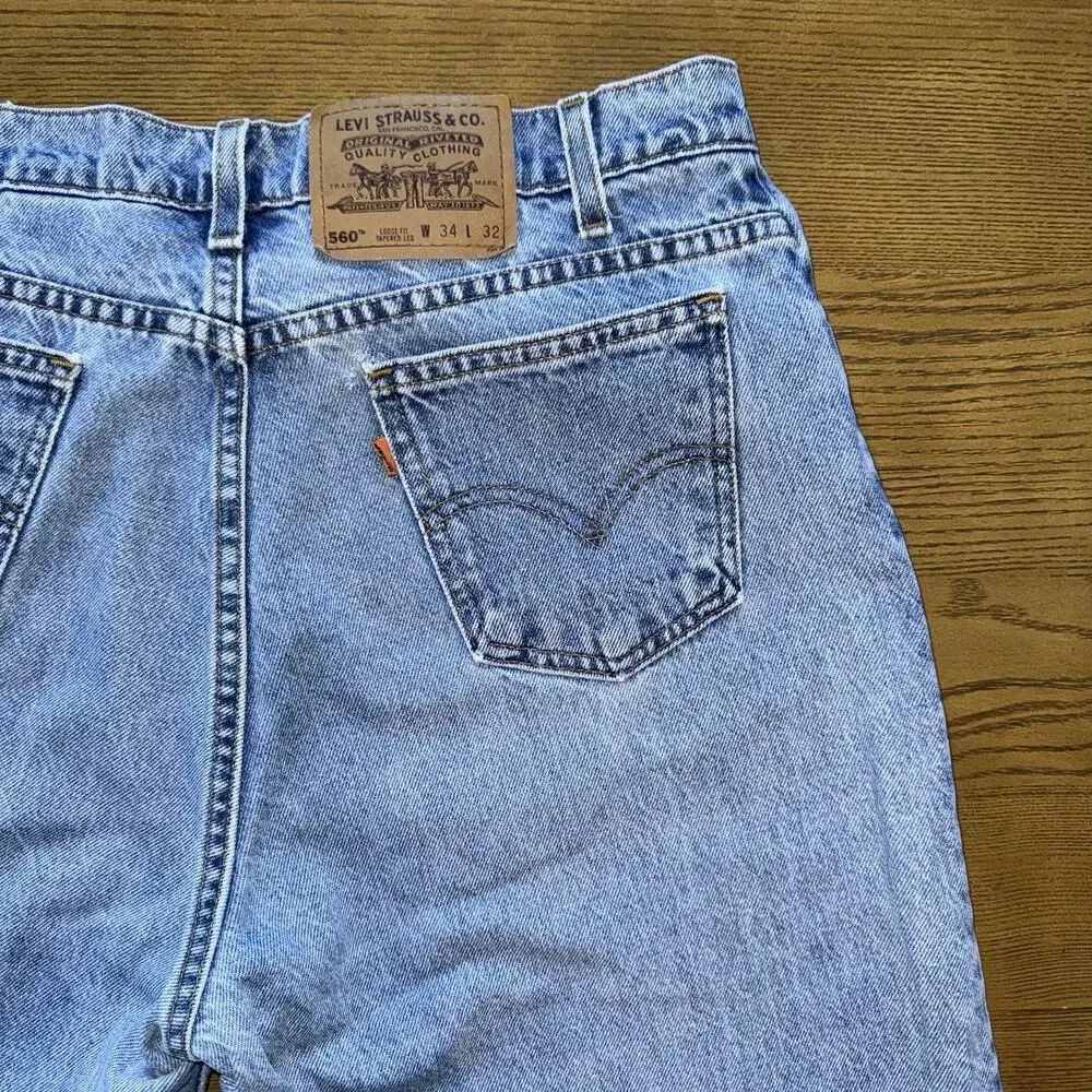 Vintage 1996 Levi’s 560 Jeans Made USA Loose Fit Tapered W30 30.5L Killer Fading